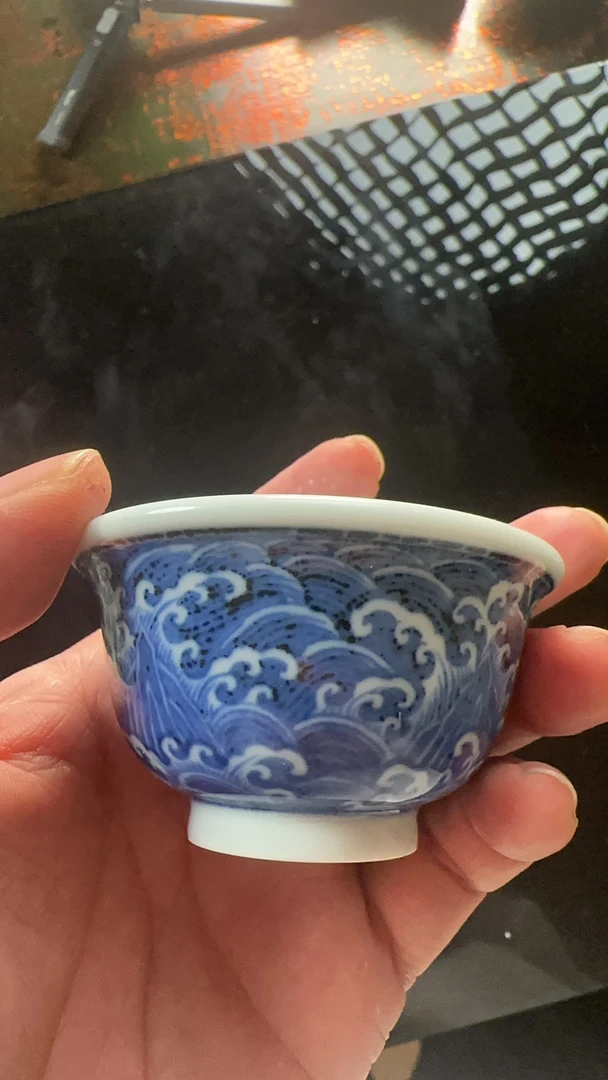 且斋江崖海水小压手杯杯
