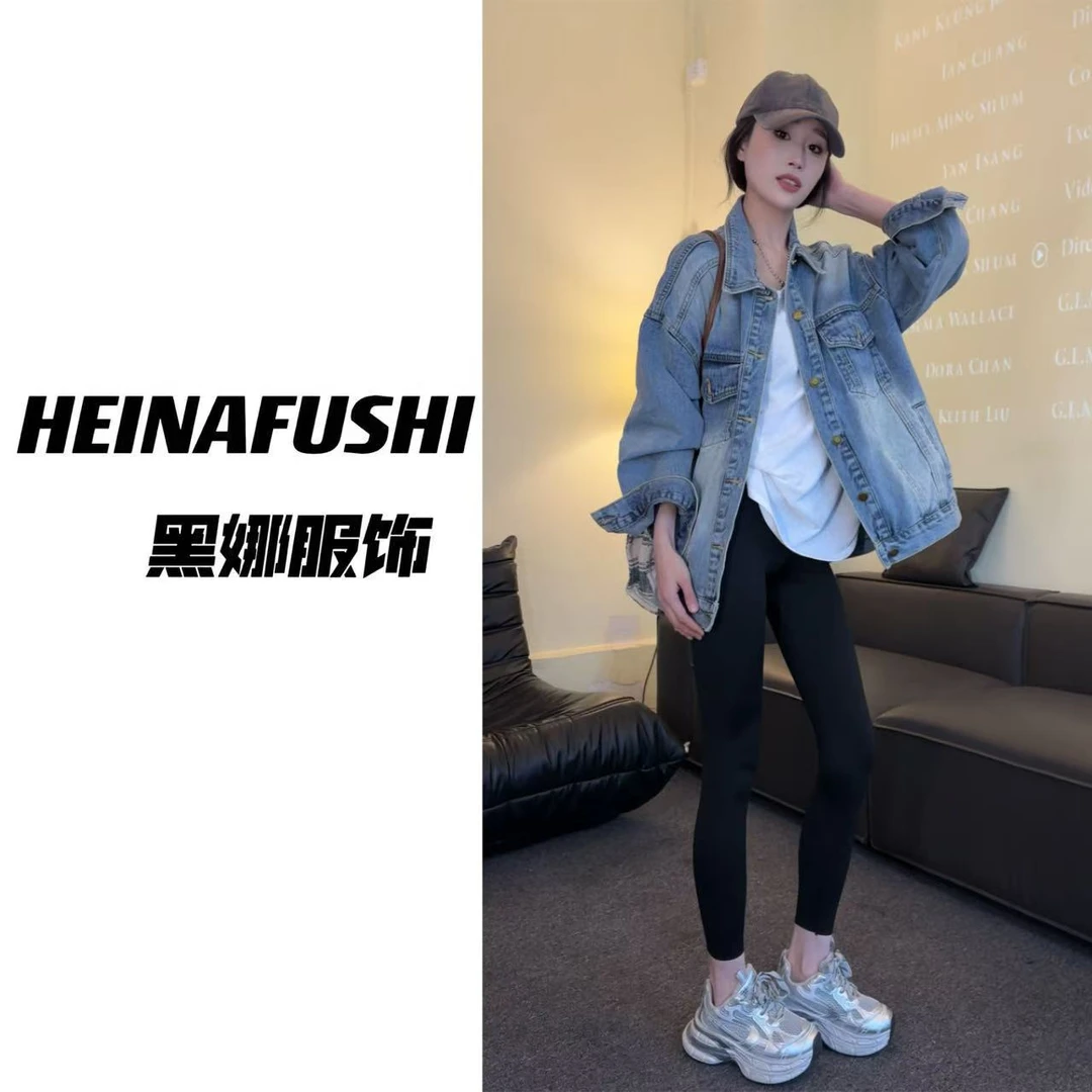 HEINA 【美式字母】宽松牛仔外套8011
