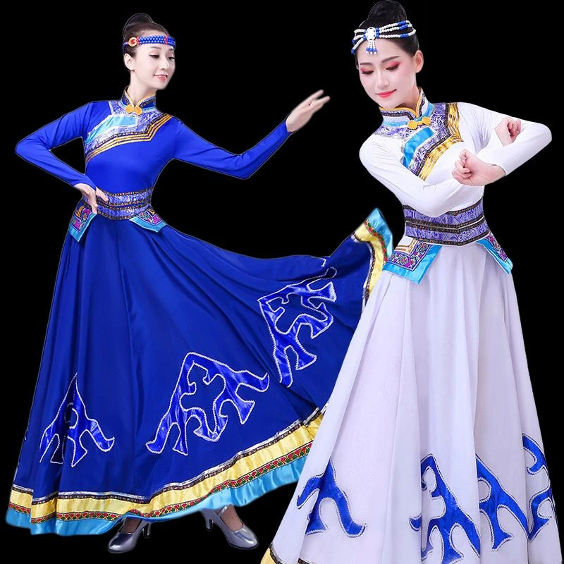 蒙古舞蹈服装演出服女现代民族风蒙古族服装成人艺考民族演出服饰