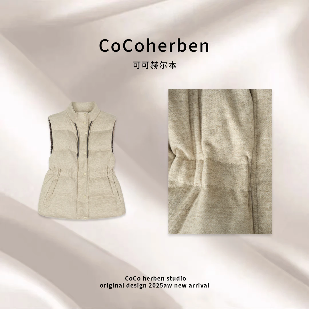 CocoHerben厚款冬季单排扣女羽绒马甲保暖加厚女士羽绒服HBX019