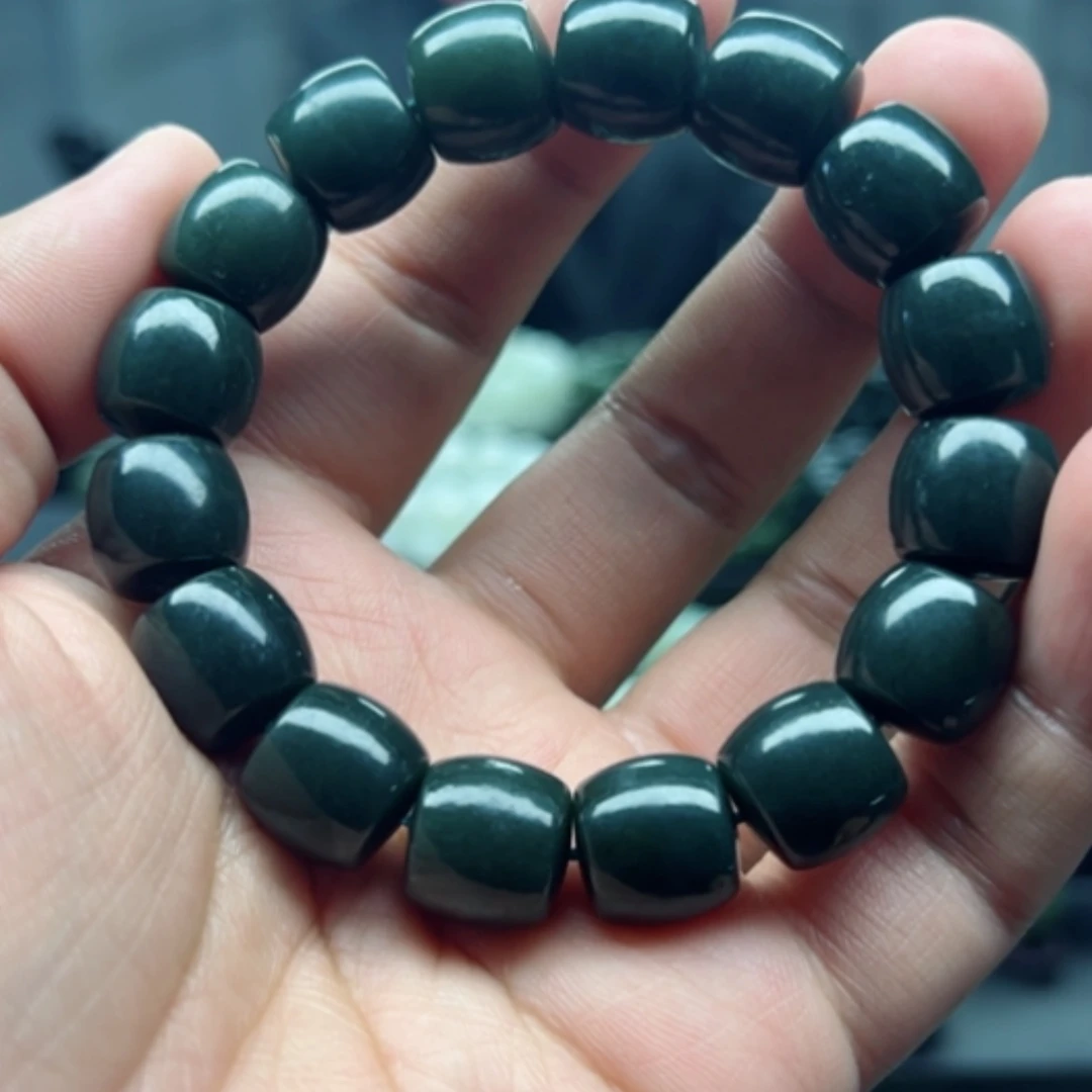 【闪购商品】未镶嵌手链和田玉卡14直切沙枣青