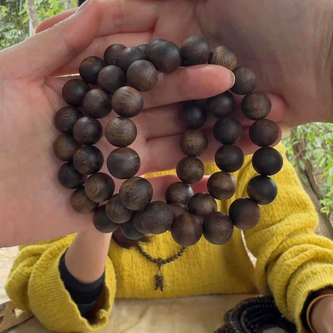 沉香手串绿奇楠单圈约1.3-17多样性发一条