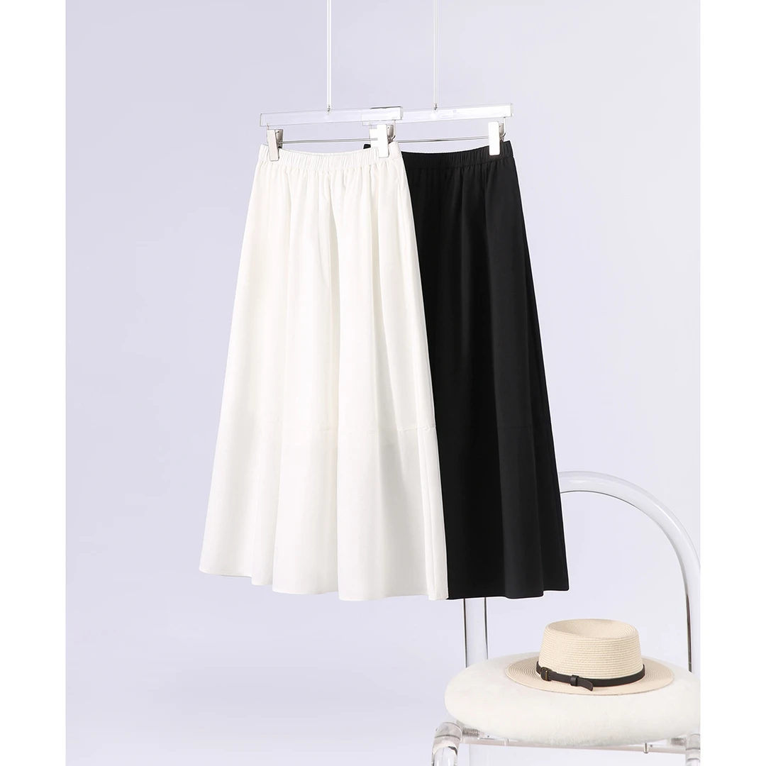 【九月木兮】冰氧透气法式半裙棉休闲高腰大摆伞裙S81428QZEML