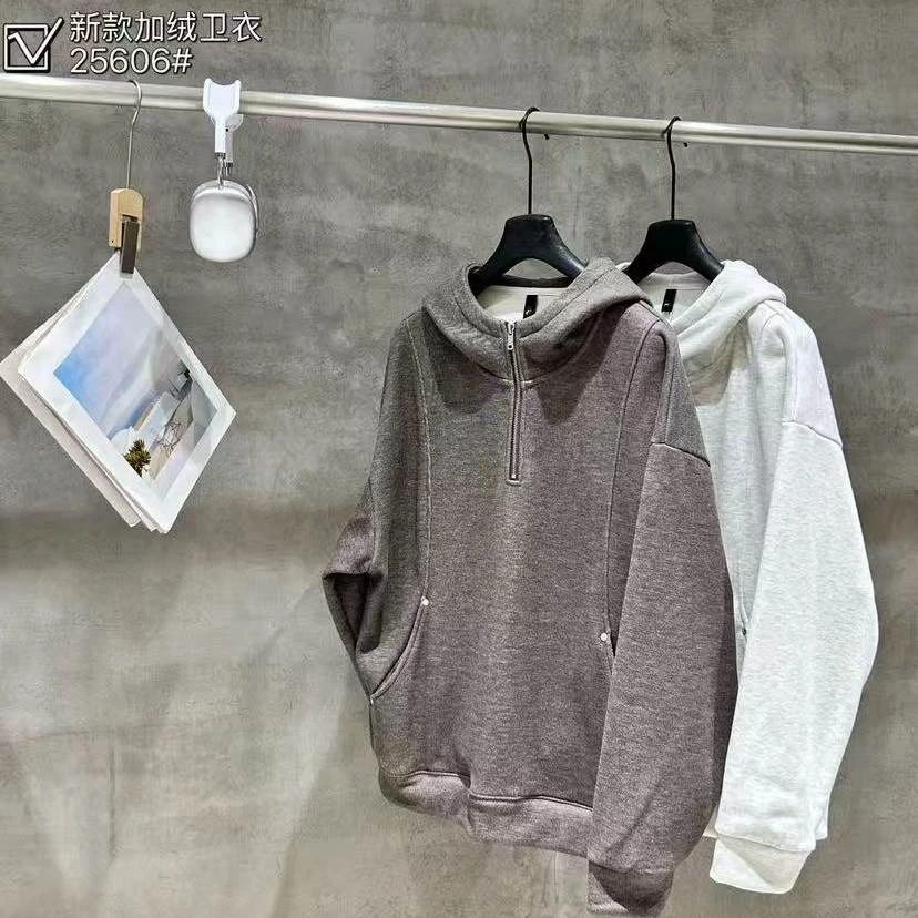 Y.潮牌简约高街情侣拉链连帽设计感休闲百搭卫衣男 #25606