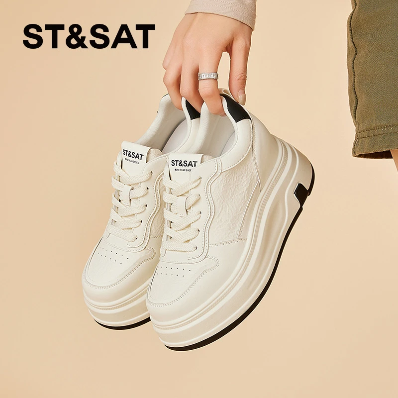 星期六女士2025秋季新款时尚百搭不累脚舒适厚底学院风潮流休闲鞋