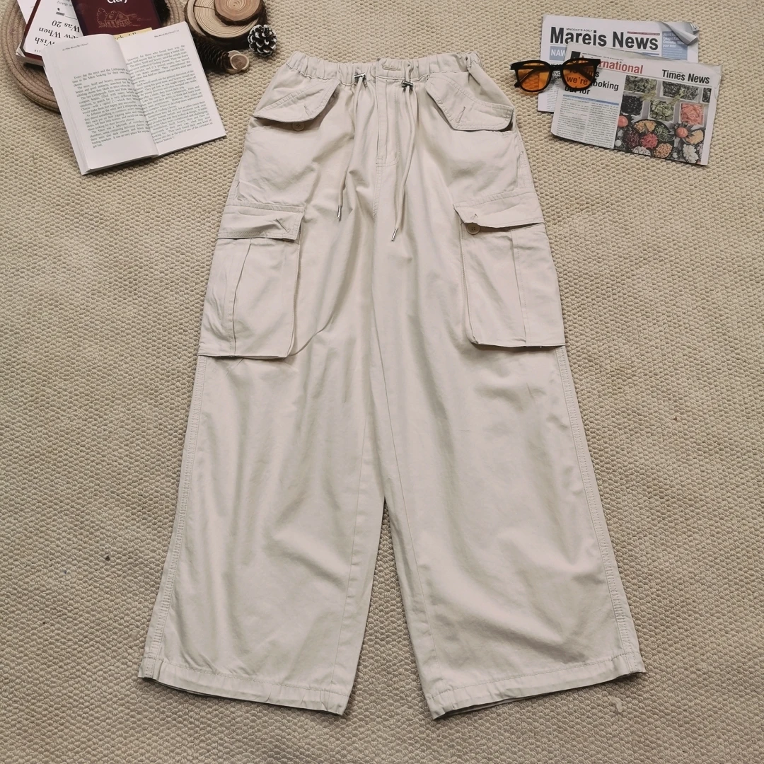 2025夏季新款百搭纯色工装休闲裤阔腿裤1249