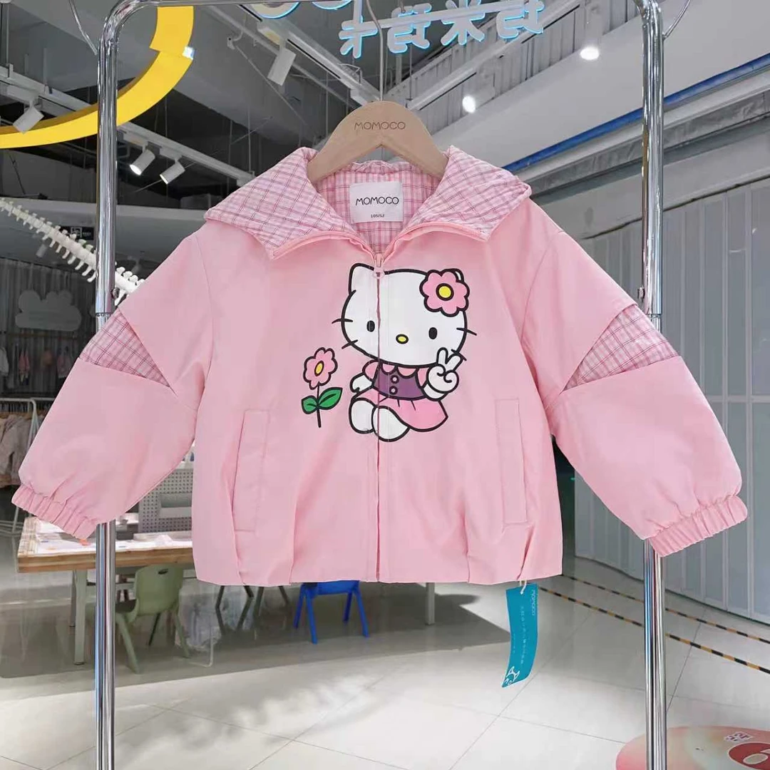 MOMOCO女童冬季2025新款洋气可爱猫咪连帽棉服外套DSM0101615W