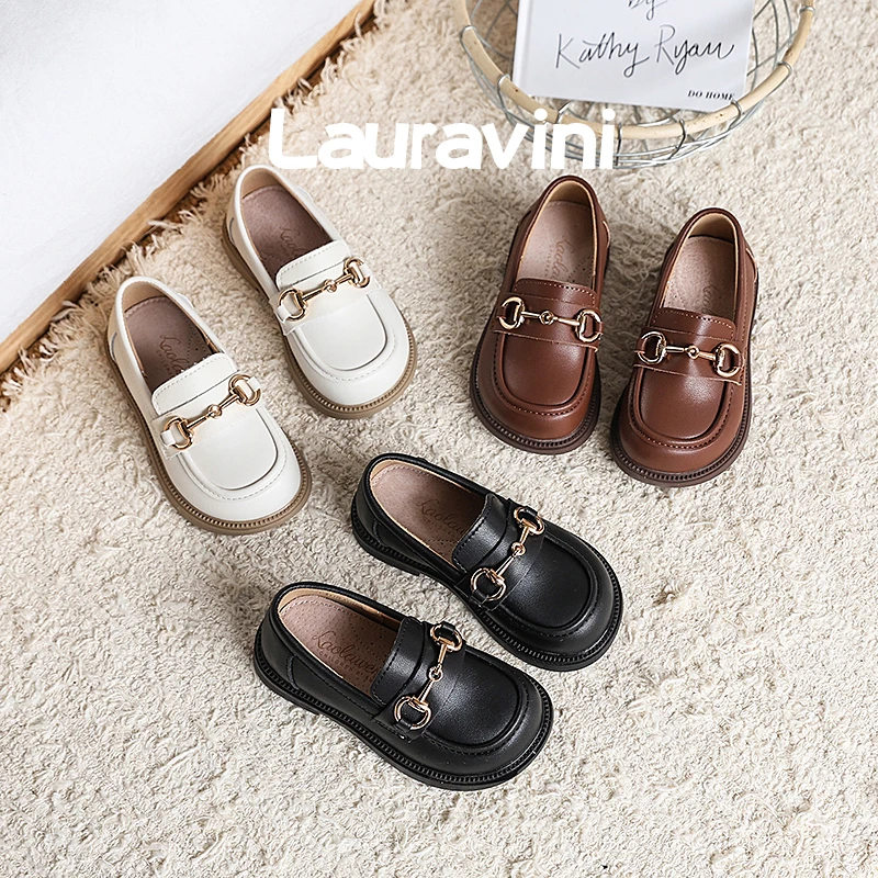 女童乐福鞋春季新款英伦风真皮宝宝公主黑色儿童皮鞋LLWN623