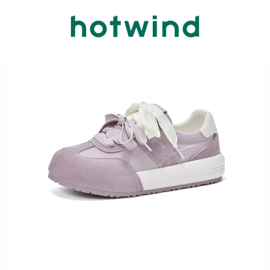 Hotwind/热风2025春季新款双系带休闲时尚百搭厚底休闲女板鞋