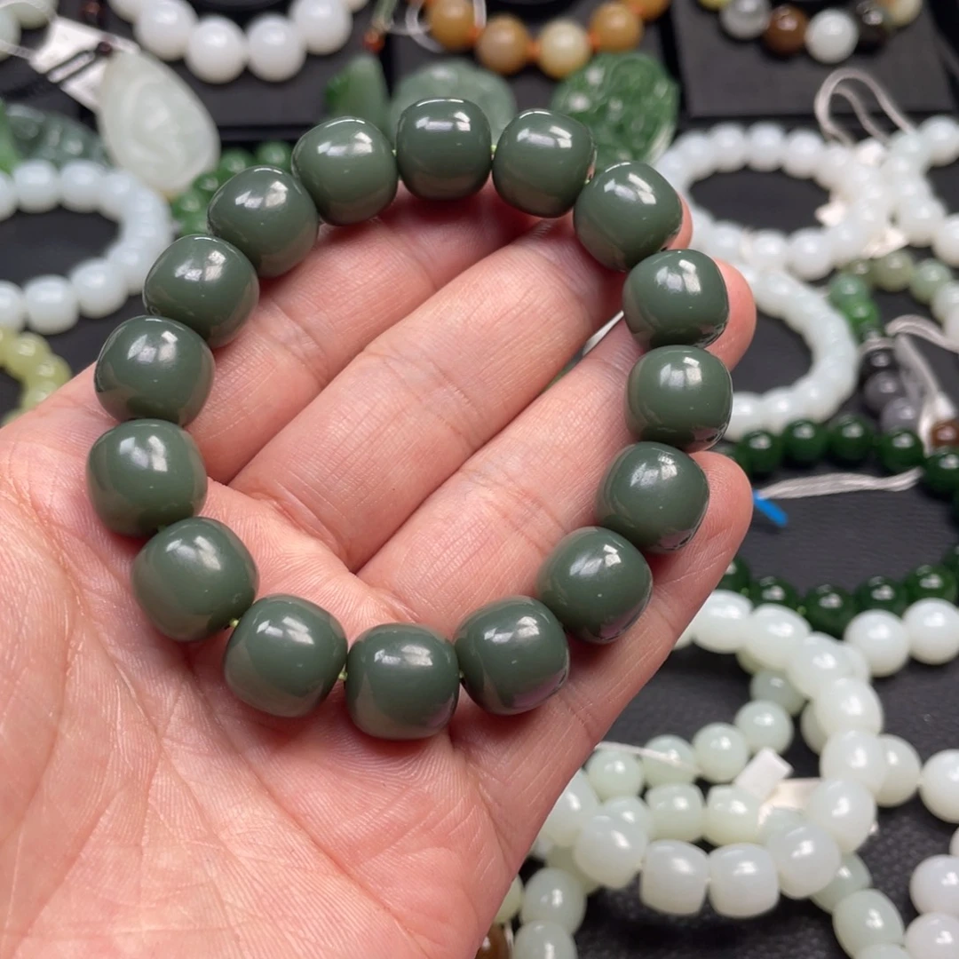 和田玉未镶嵌手链14