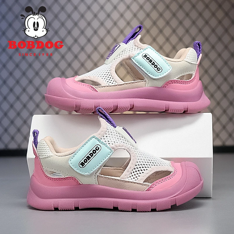 巴布豆童鞋女童鞋子夏季2025新款凉鞋网面透气网鞋儿童运动框子鞋
