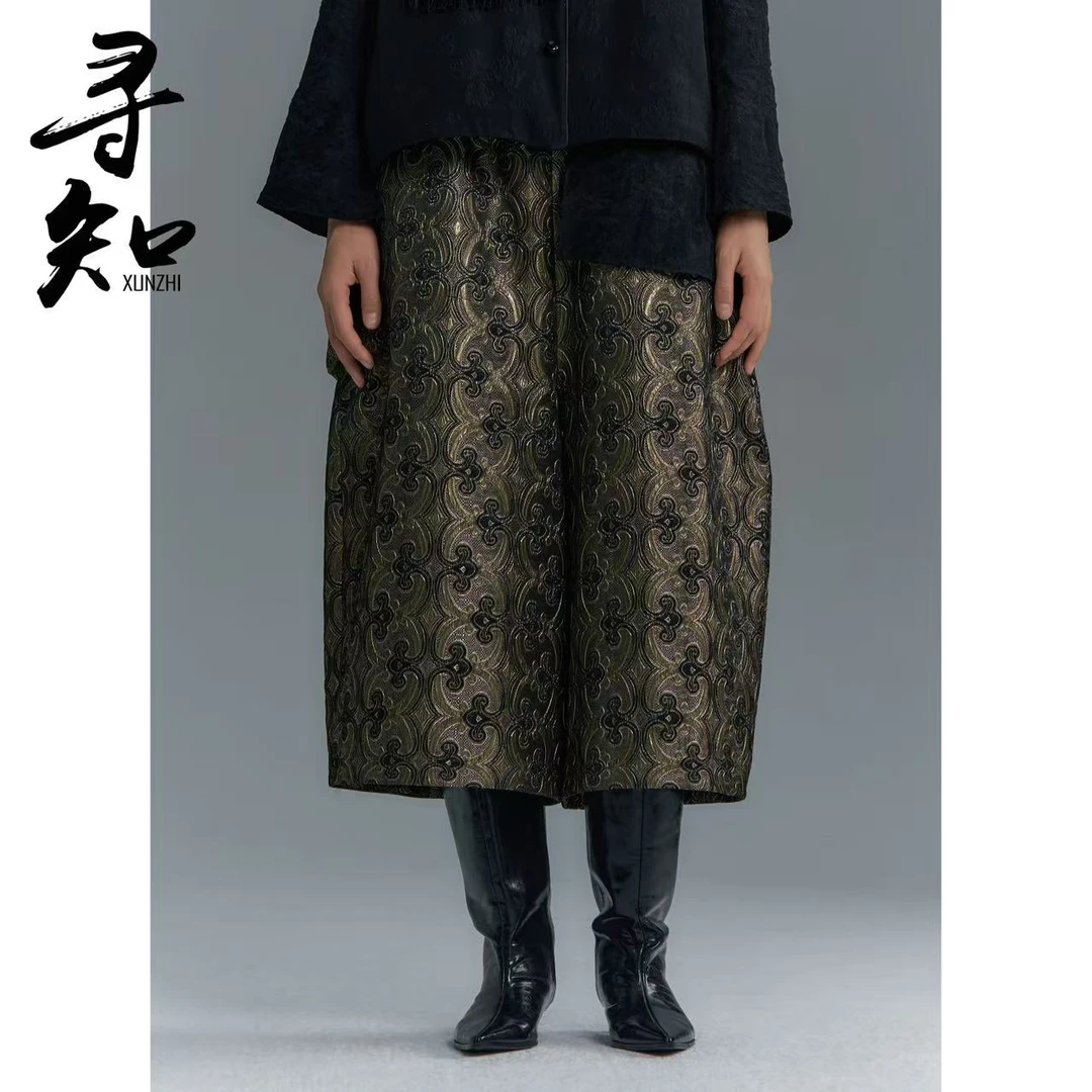 寻知·朱总原创设计XZK271J墨金云舞裤子