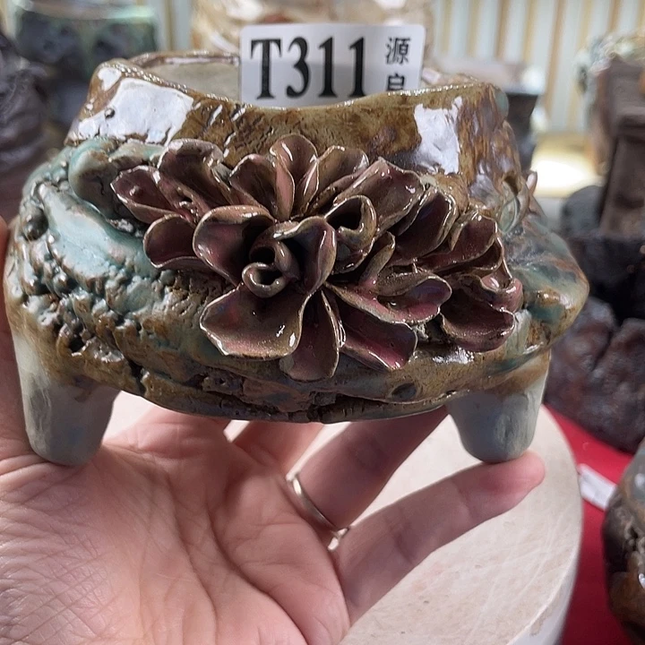 紫砂花盆景德镇陶瓷311瑕疵