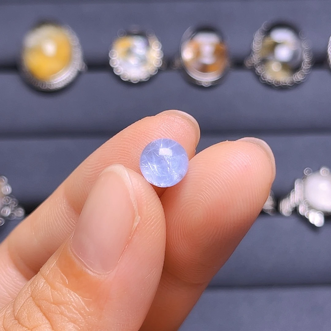 发晶戒指银S925镶嵌周*北天然选托定制不退不换