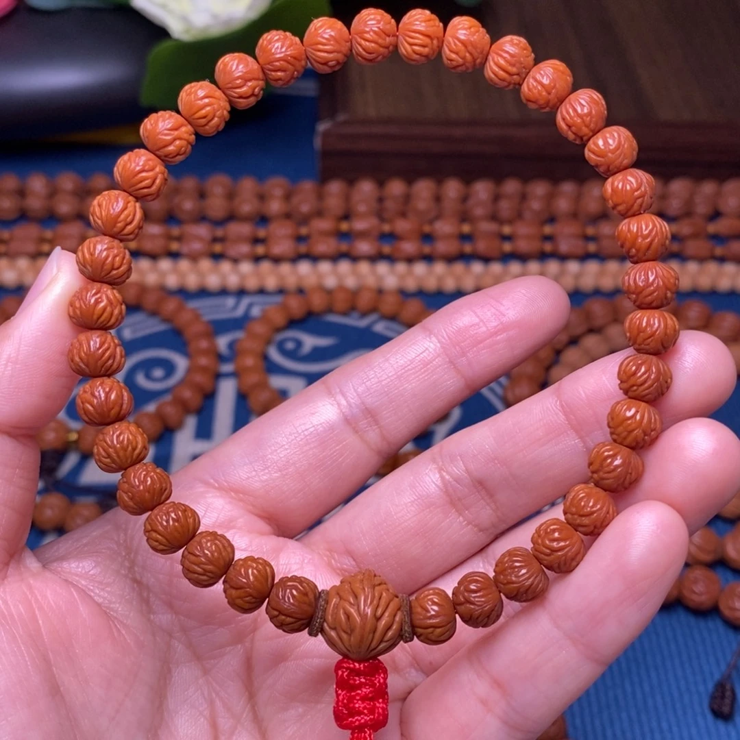 手串桃核8mm野生凤羽聚宝盆文玩桃核手持36颗