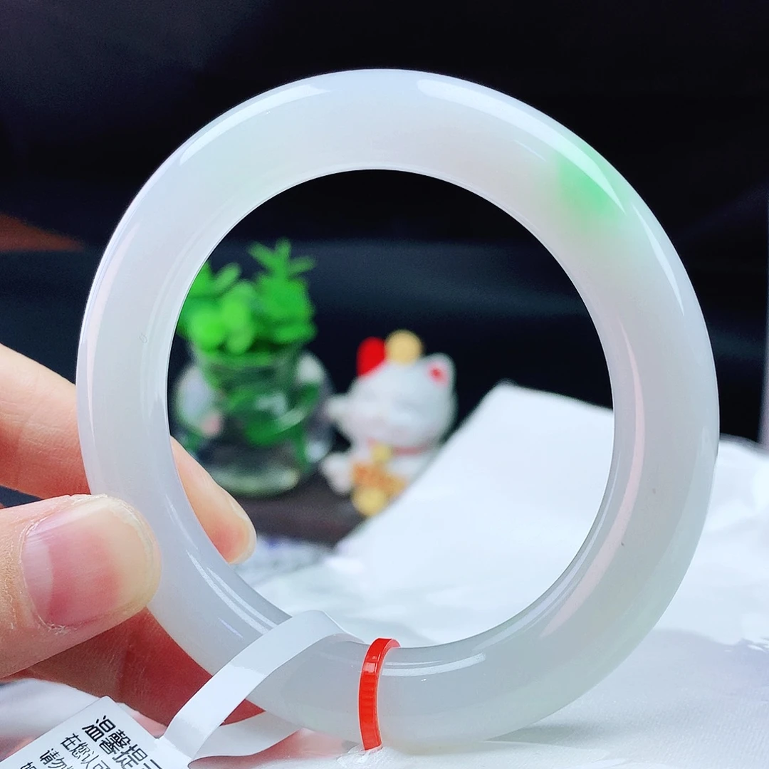 未镶嵌手镯翡翠52+胖绿