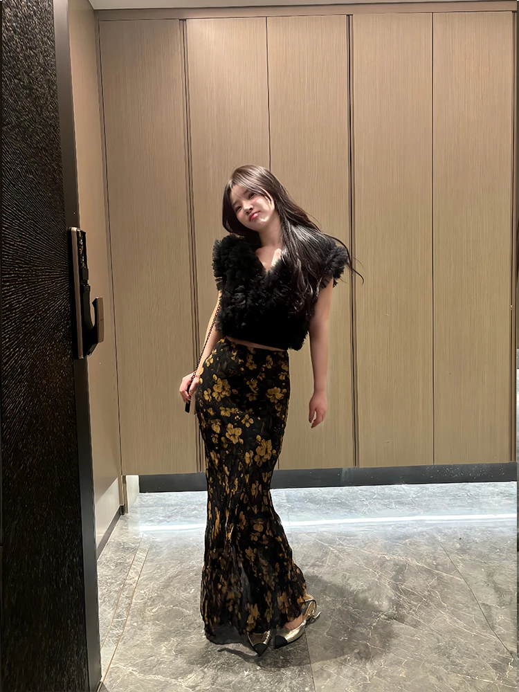 LUYUANR  设计感小众百搭高级感半身裙