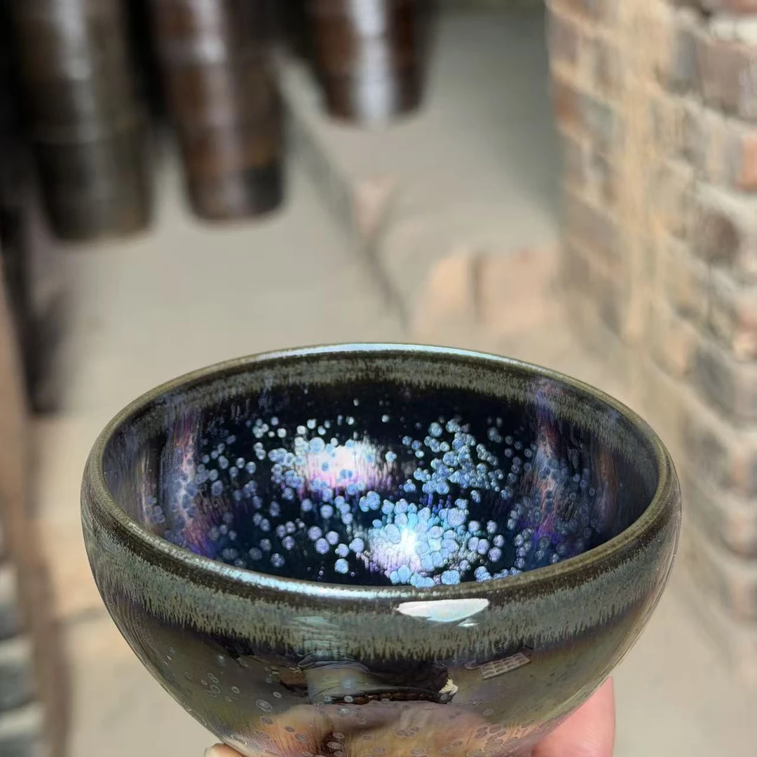 建窑建盏 万象钵钵 茶器主人杯礼盒装带溯源证书   电烧