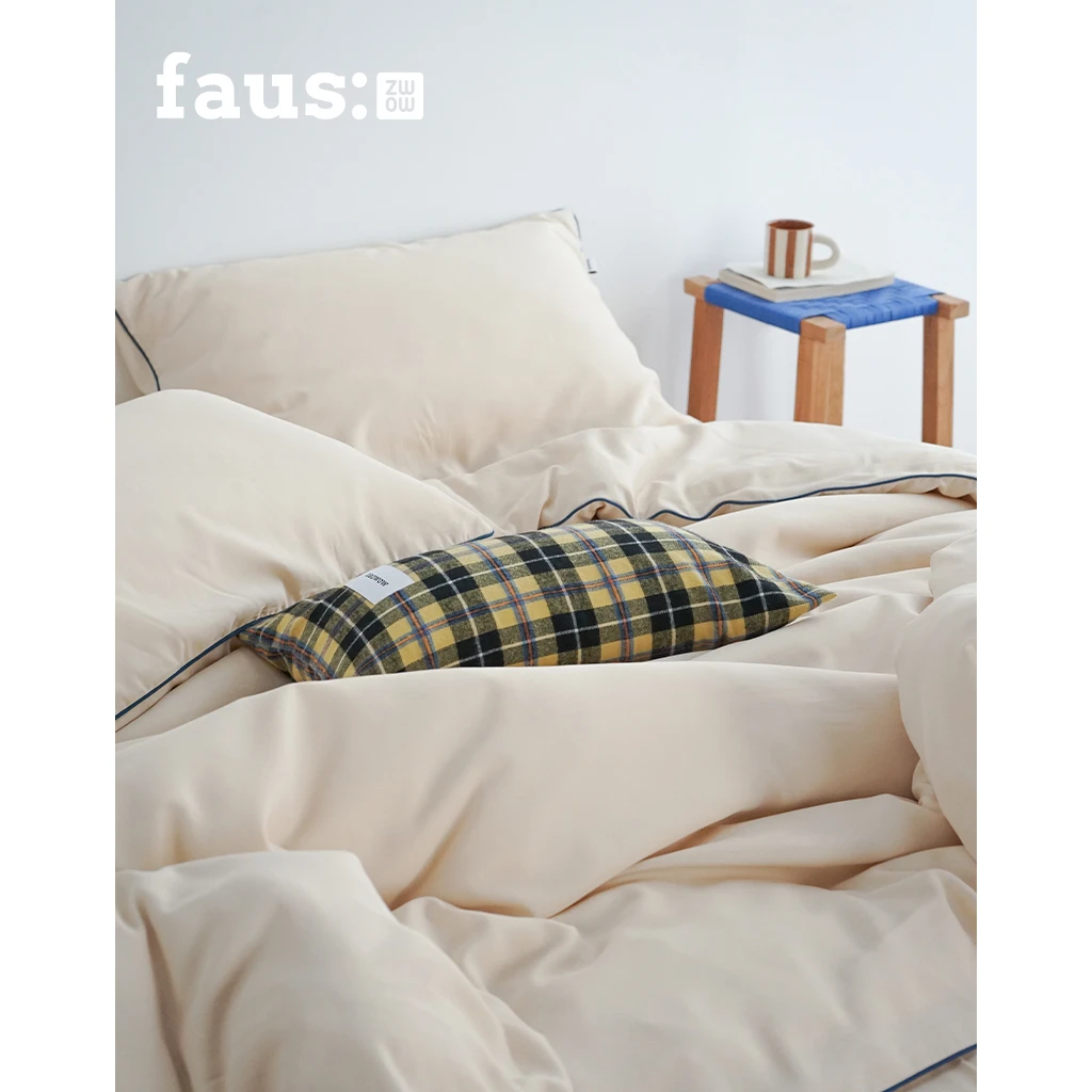 造卧zwow&faus联名抗粘毛防猫毛好打理米杏色宠物友好床上四件套