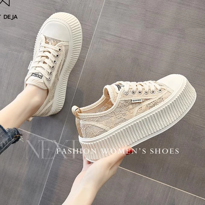 渔夫鞋女2025年新款女鞋百搭鞋子爆款夏季透气网面厚底增高帆布鞋