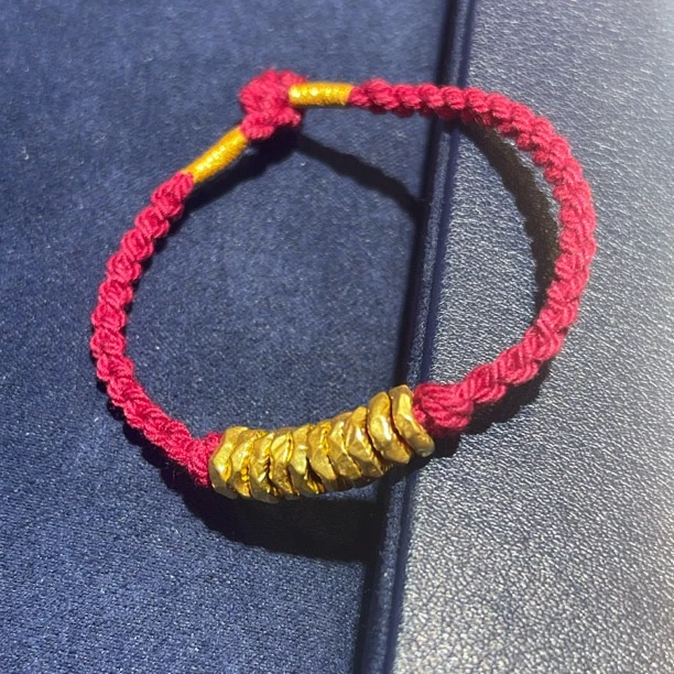 足金饰品 7mm盘缠手绳 C0197