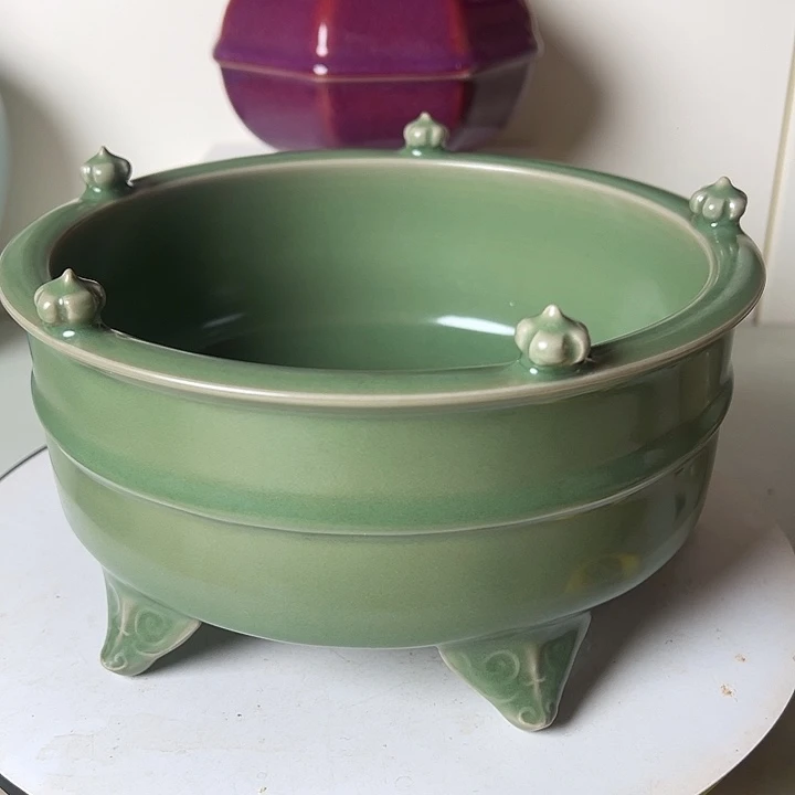 陶摆件龙泉香炉一件