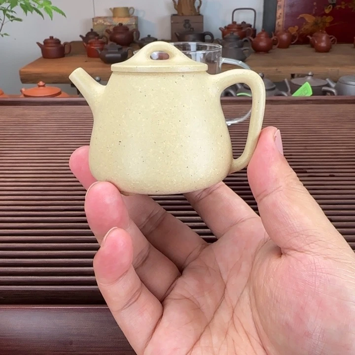 金***山茶壶紫砂本绿微瑕