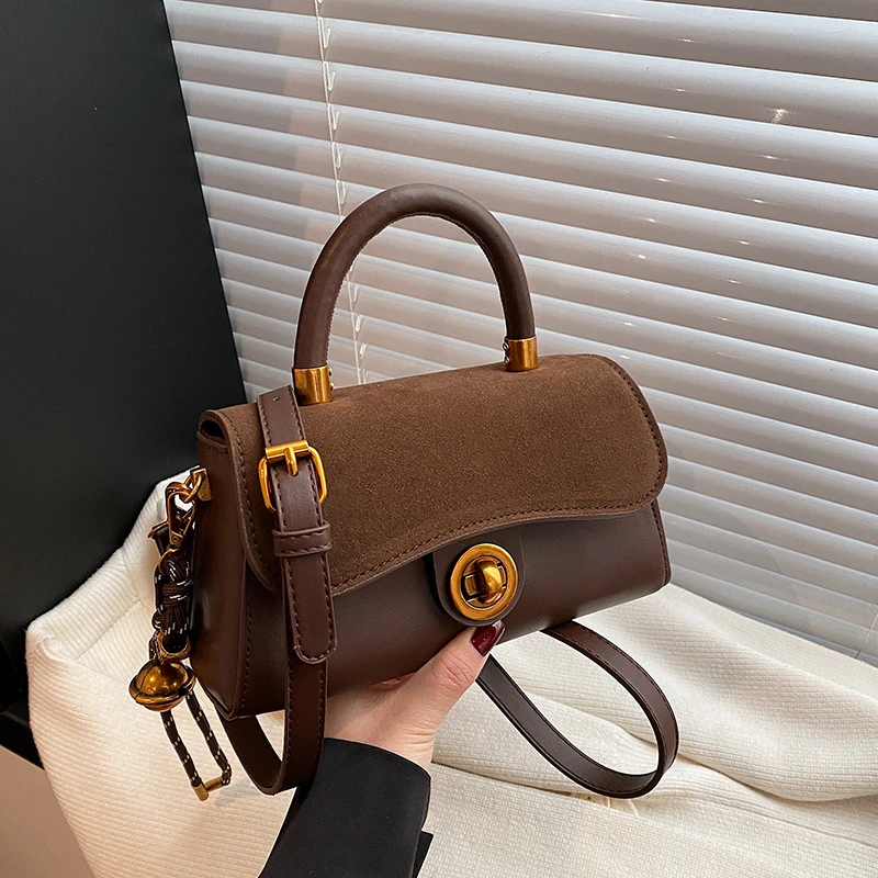 【12*22*7】高级轻奢质感简约手提斜挎女式包包1152咖色