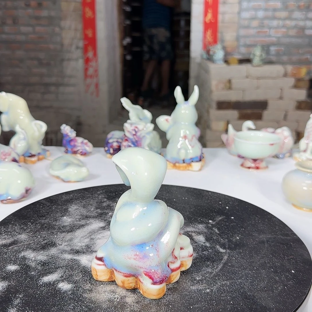 摆件毛****?微瑕玉中钧窑煤窑作品