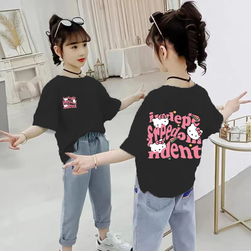 女童卡通短袖T恤2025夏季新款儿童半袖小女孩夏季纯棉体恤上衣潮