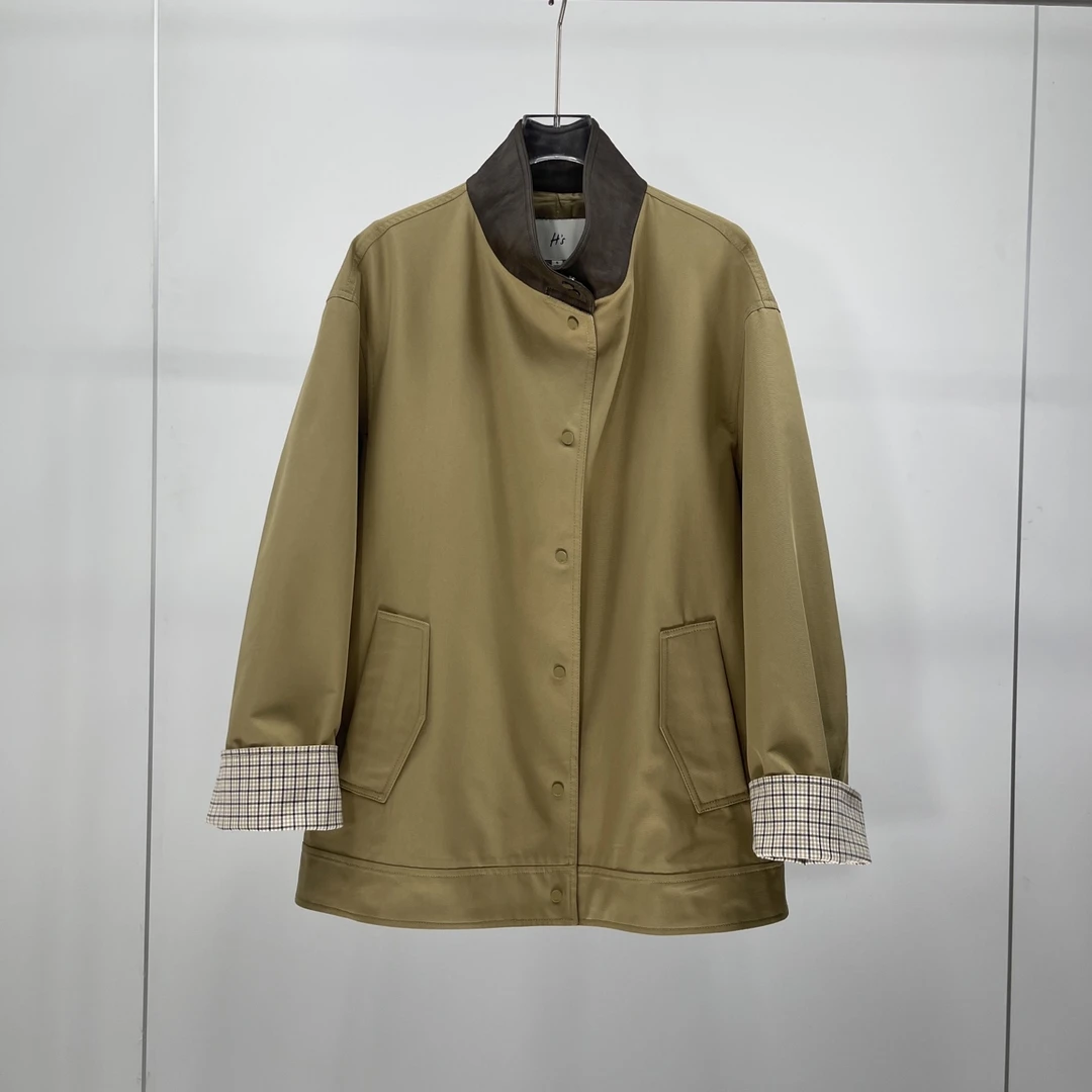 风衣外套25年春款韩版宽松驼色外套6321HS