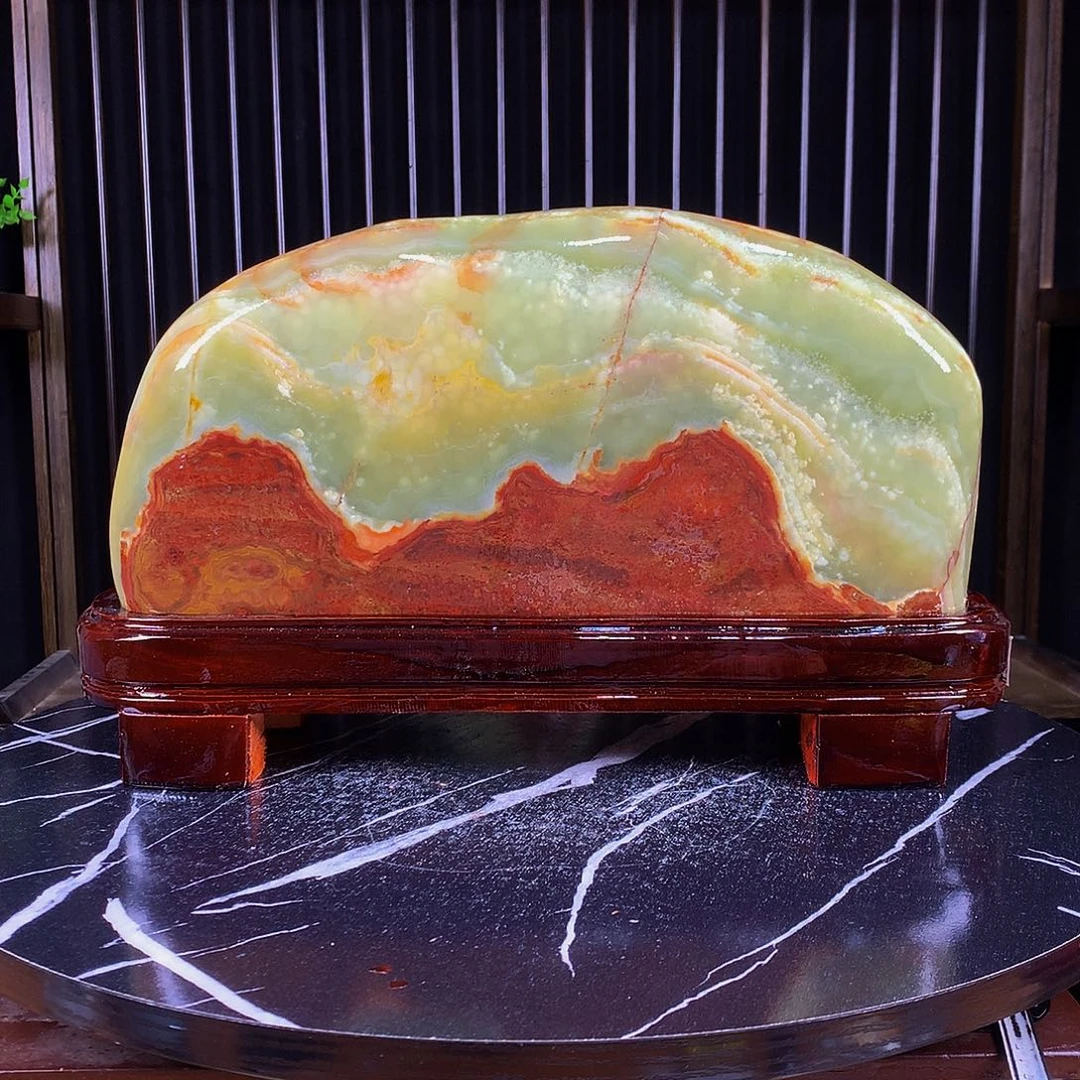 玉中东伊朗古青原石摆件
