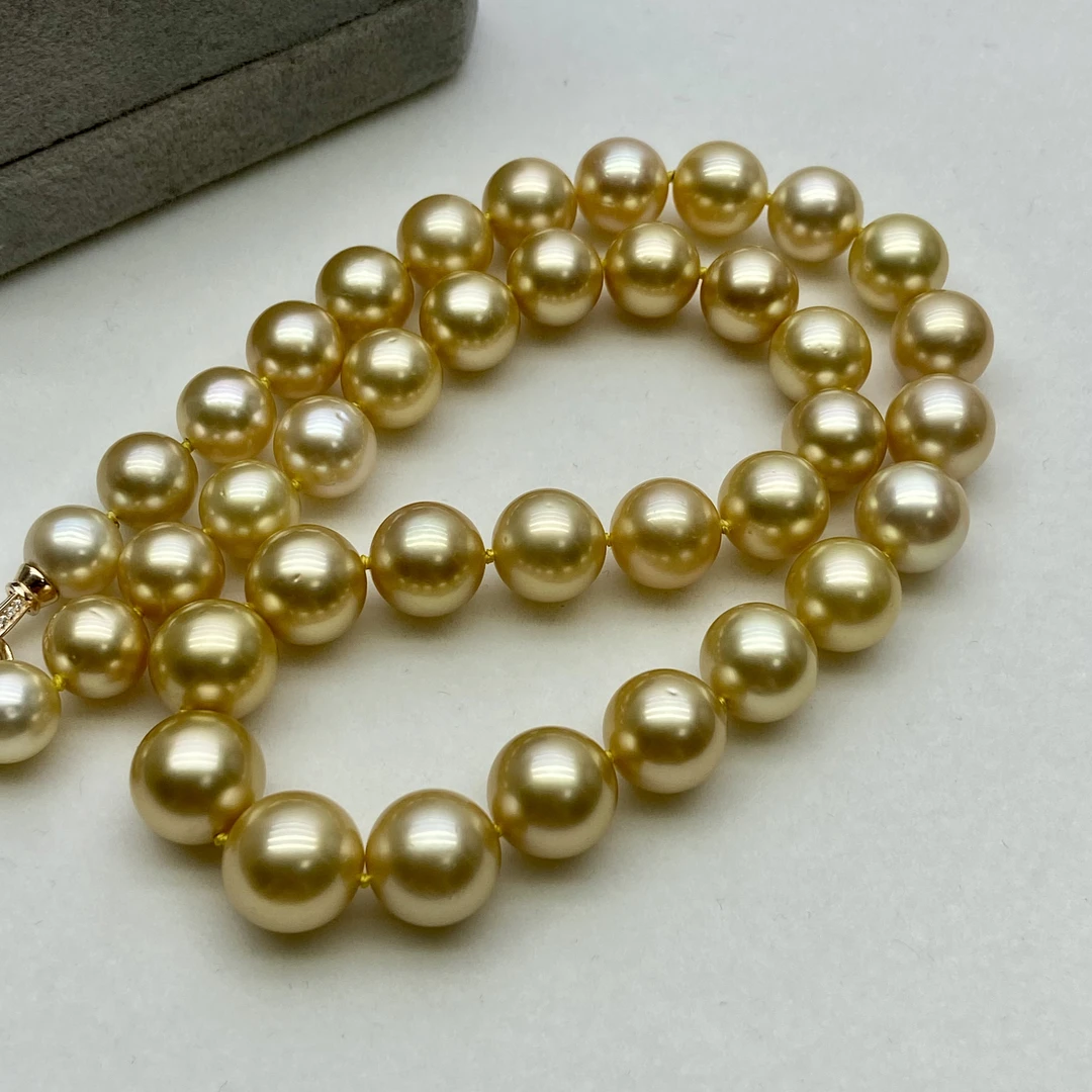 琪心海水南洋金珍珠项链8-12