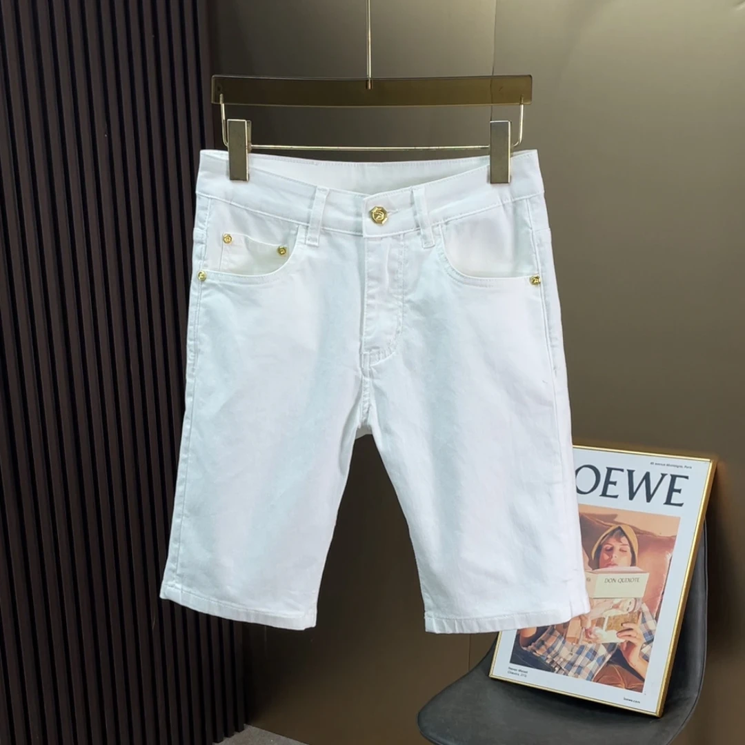 2025夏季五分裤短裤中裤男士牛仔裤高端欧货蓝灰色百搭裤子