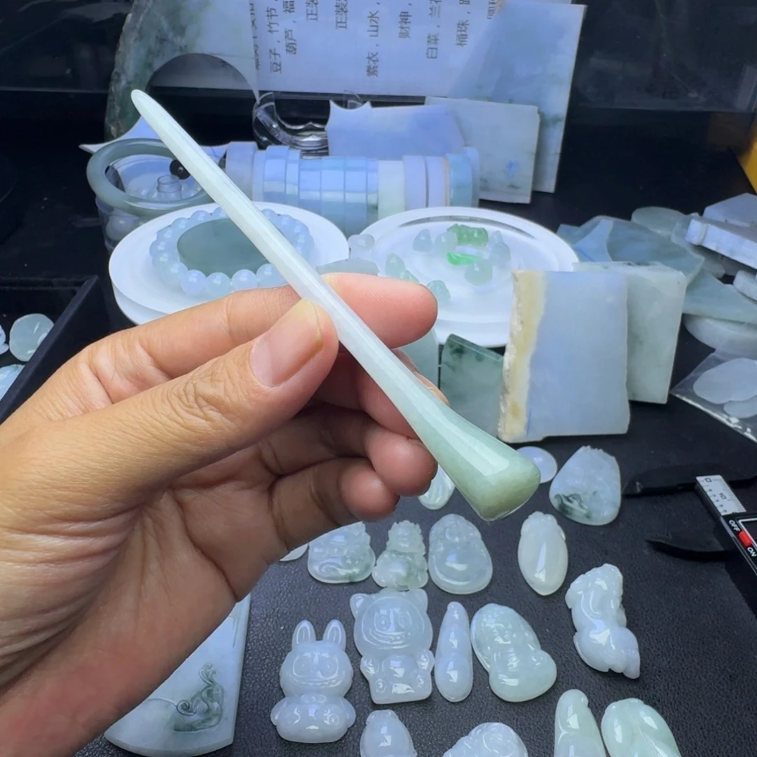 翡翠未镶嵌颈饰发簪