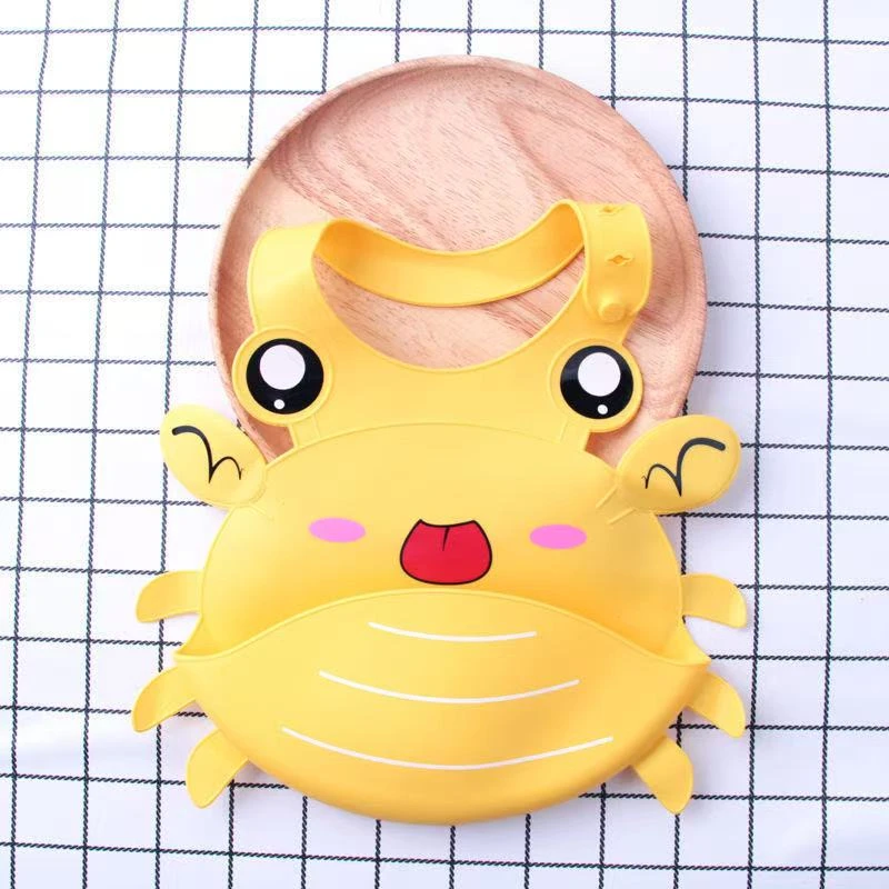 婴儿硅胶围兜卡通围嘴男女宝宝吃饭兜儿童辅食口水兜防水防脏神器