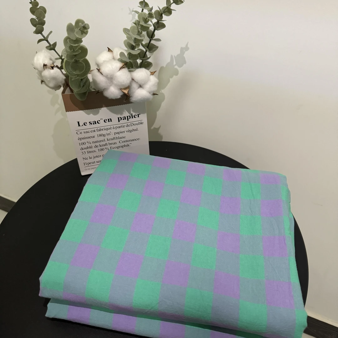 【宿舍床】100全棉纯棉色织水洗棉A类母婴简约单人床品套件学生格子