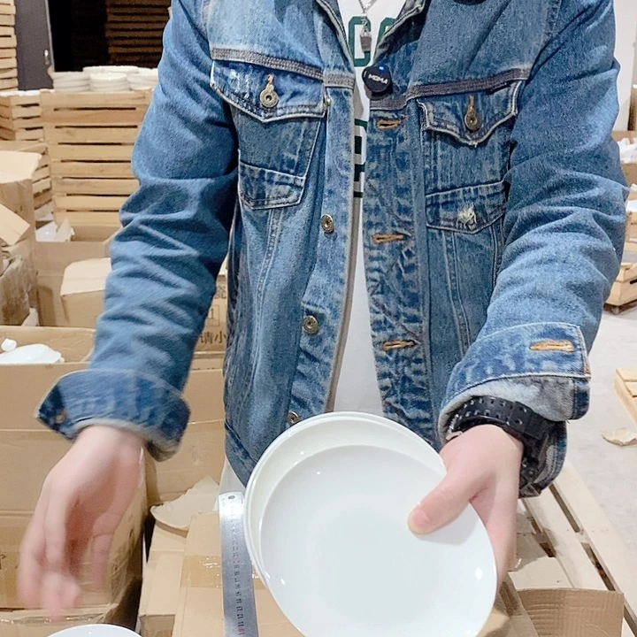 白瓷老白泥6寸盘6个装