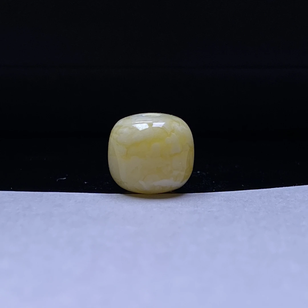 琥珀蜜蜡金瓷白花精品虎皮老型单珠配饰9.3mm
