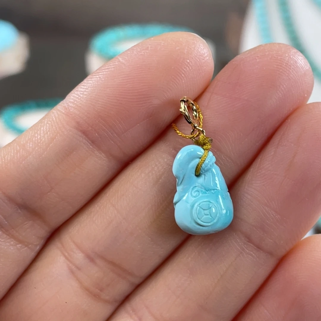 绿松石未镶嵌套链钱袋子