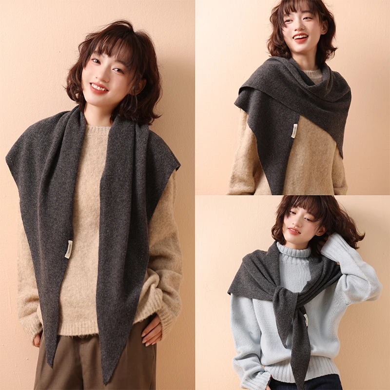 2025年新款气质镂空针织三角围巾披肩两用外搭围脖披肩颈斗篷披肩