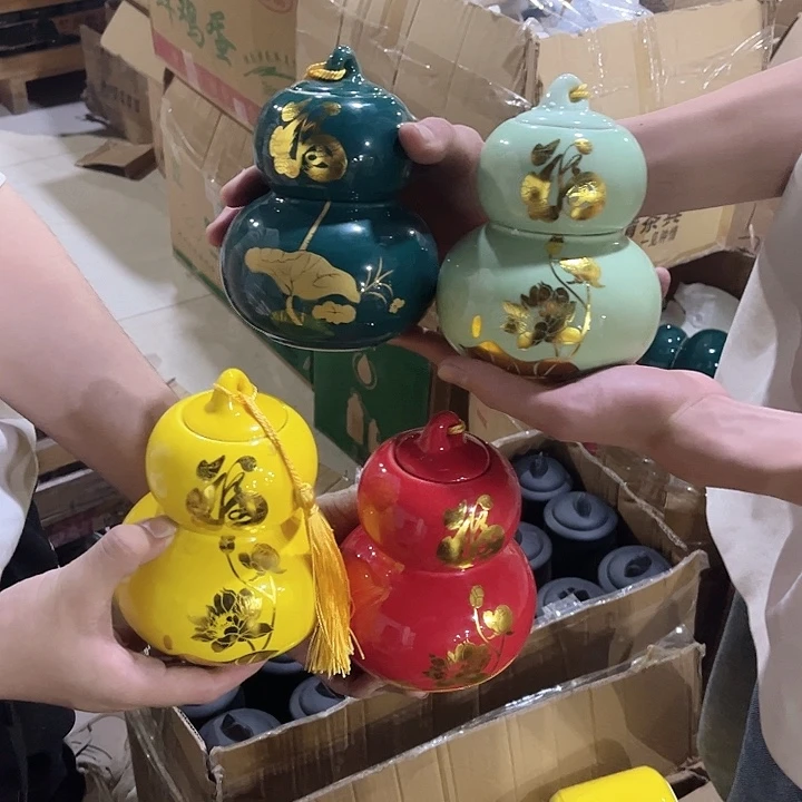 各种器型高档陶瓷茶叶罐储物罐密封罐储茶罐家用防潮