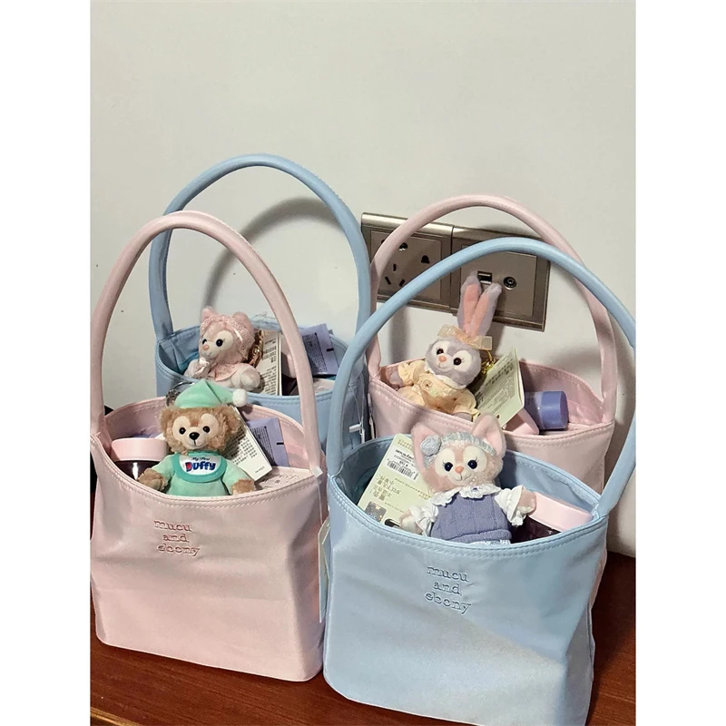 甜美小清新包包2025新款百搭托特包尼龙腋下手提包通勤单肩水桶包