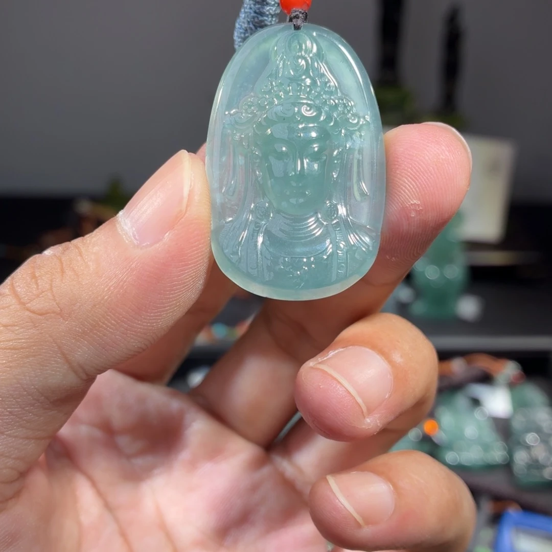 未镶嵌翡翠耳饰观音头
