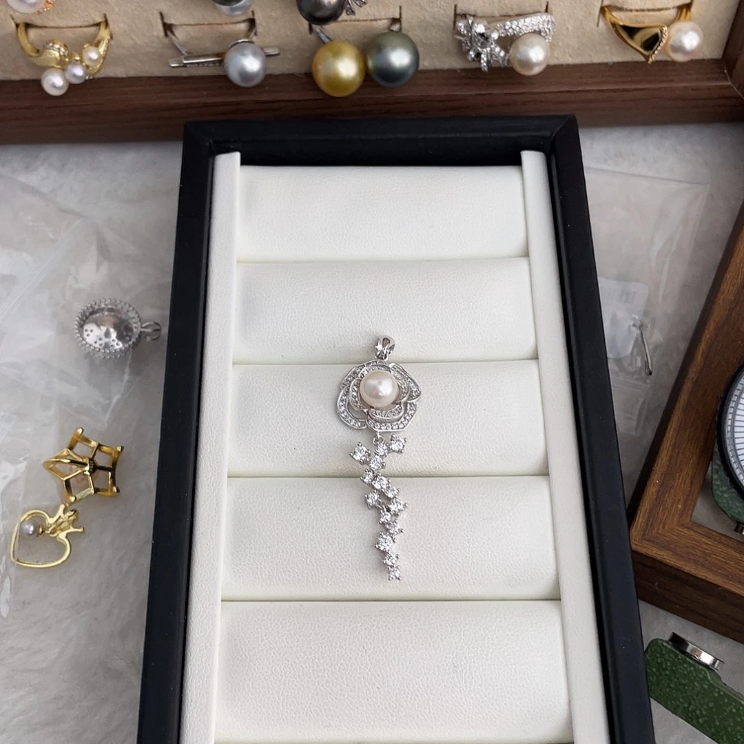 海水珍珠吊坠(不含链)银S925镶嵌