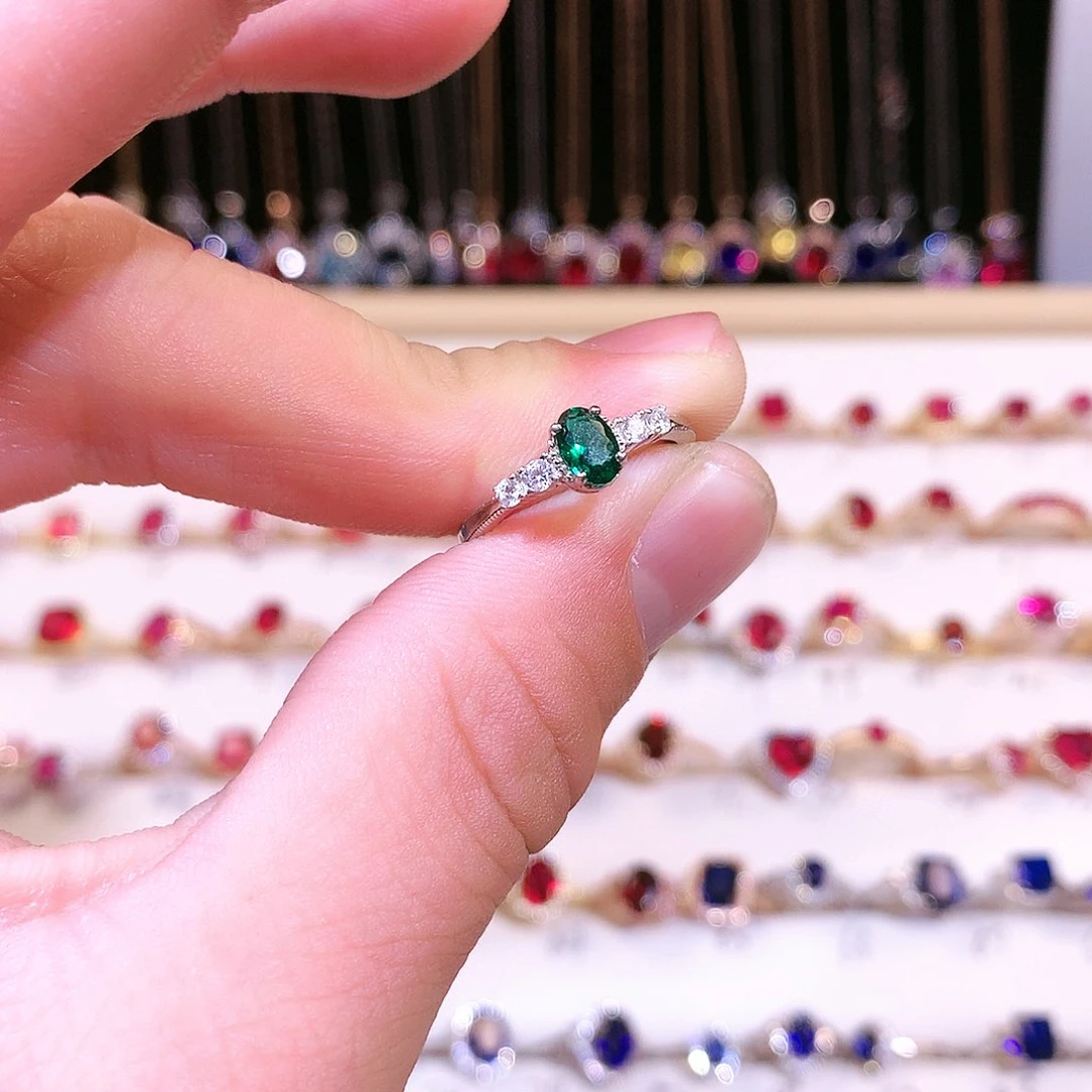 透辉石戒指银S925镶嵌