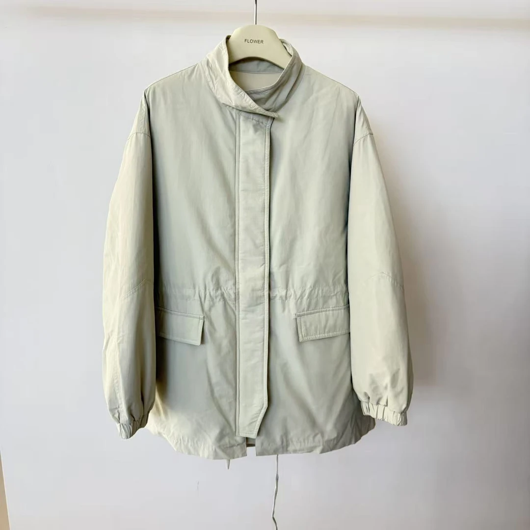 羽绒服-258728休闲收腰立领时尚