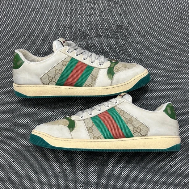 95新 GUCCI/古驰 42码 uk8 脏脏鞋 珐琅 无盒 复古休闲鞋