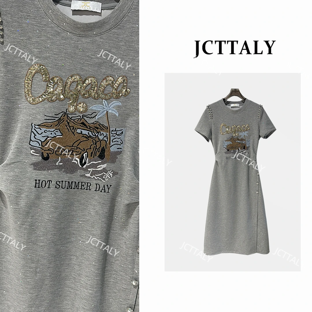 【宠粉价】刺绣韩版女装轻奢修身夏短袖连衣裙JC-A3824