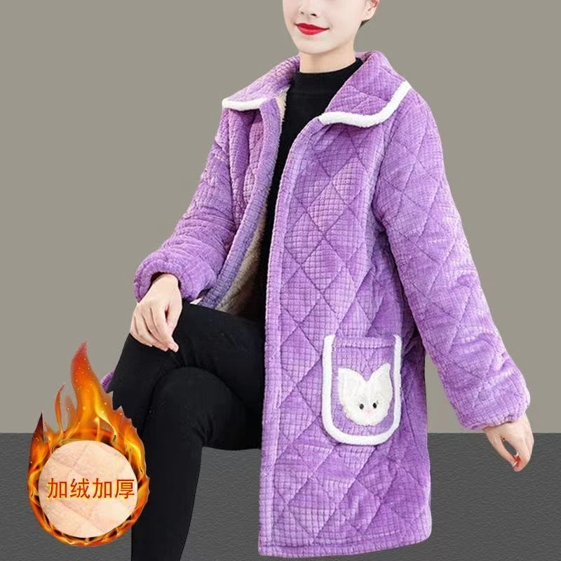 新款洋气网红冬季棉服女加绒加厚外套中长款围裙爆款罩衣外穿罩衣